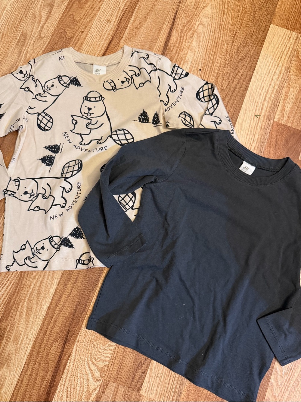 H&M New Adventure Beaver Long-Sleeve Tees